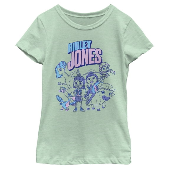 Girl's Ridley Jones Ridley and Friends Graphic Tee Mint Large
