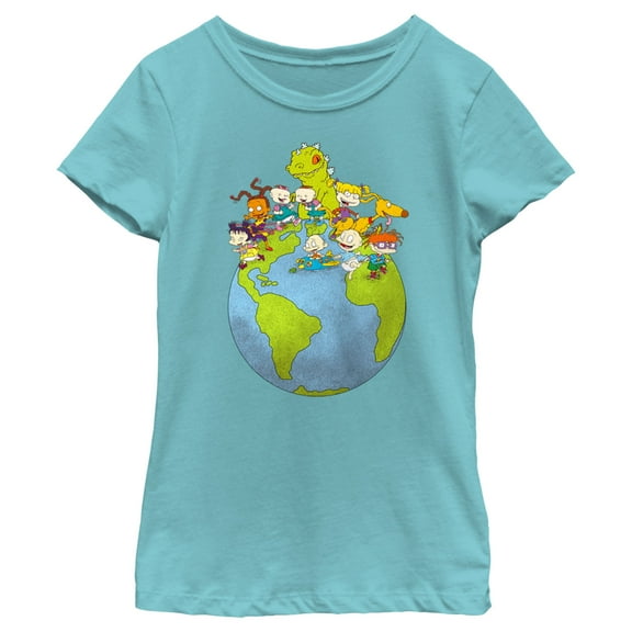 Girl's Rugrats Earth Babies  Graphic Tee Tahiti Blue Medium