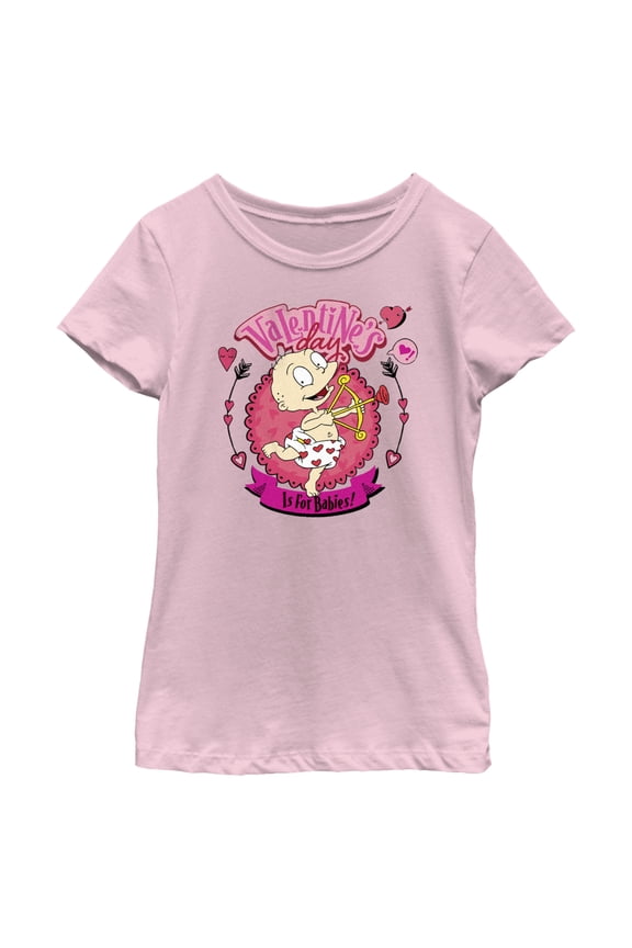 Girl's Rugrats Valentine's Day is for Babies Graphic Tee Light Pink Large