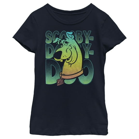 Girl's Scooby Doo Big Smile  Graphic Tee Navy Blue Medium