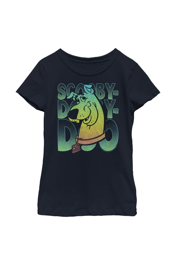 Girl's Scooby Doo Big Smile Graphic Tee Navy Blue Medium