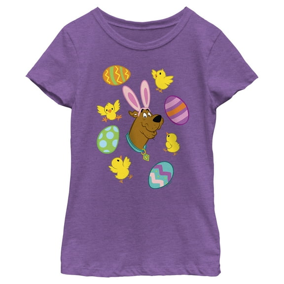 Girl's Scooby Doo Bunny Ears Scooby  Graphic Tee Purple Berry Medium