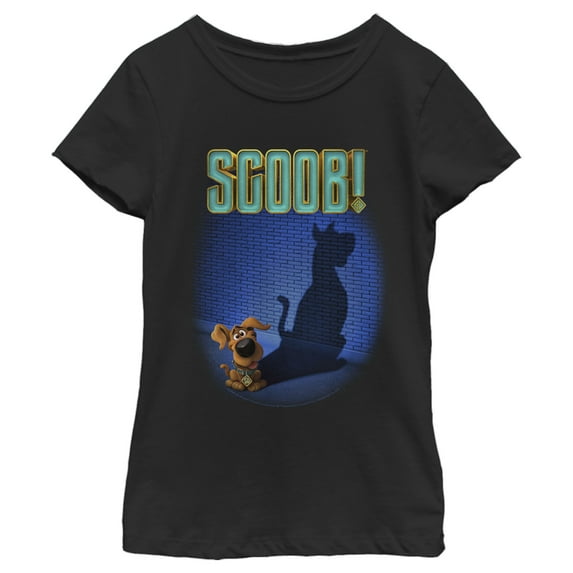 Girl's Scooby Doo Dog Shadow Graphic Tee Black Medium