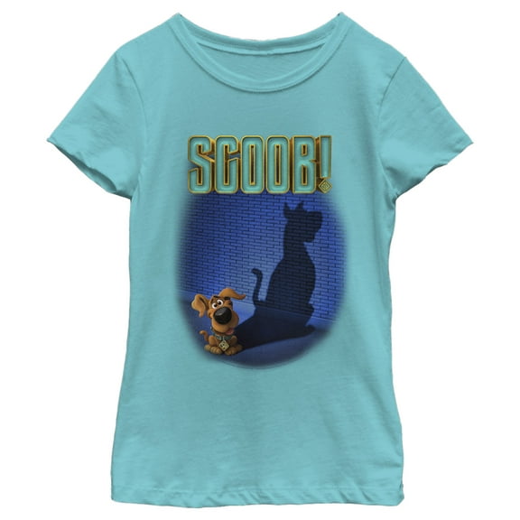 Girl's Scooby Doo Dog Shadow  Graphic Tee Tahiti Blue Large