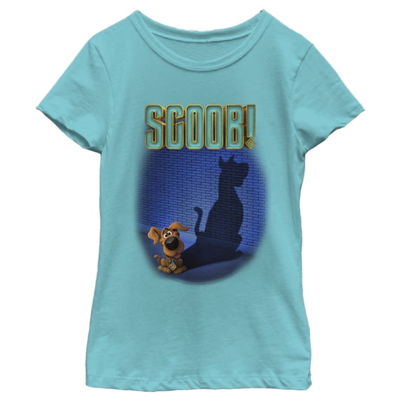 Girl's Scooby Doo Dog Shadow Graphic Tee Tahiti Blue Small