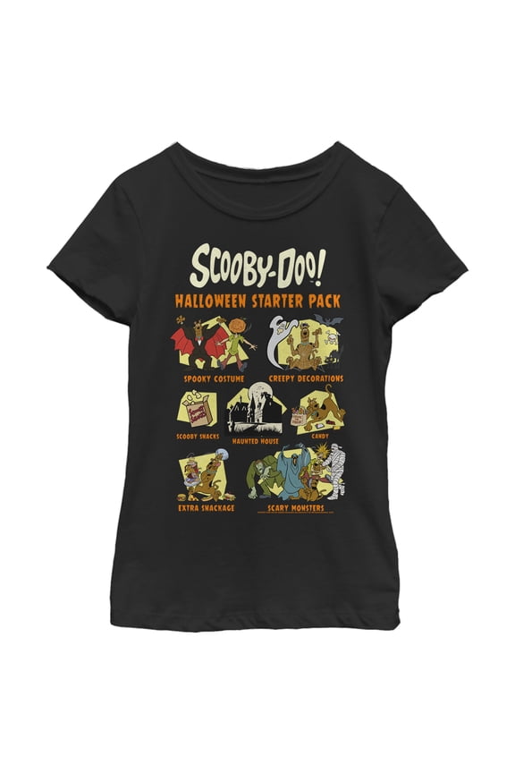 Girl's Scooby Doo Halloween Starter Pack Graphic Tee Black Large