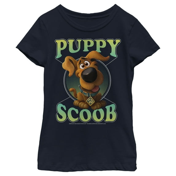 Girl's Scooby Doo Puppy Circle Graphic Tee Navy Blue X Large