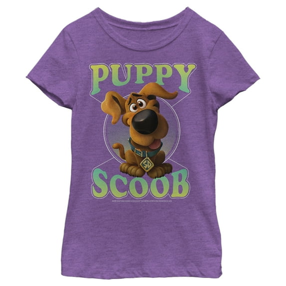Girl's Scooby Doo Puppy Circle Graphic Tee Purple Berry X Small