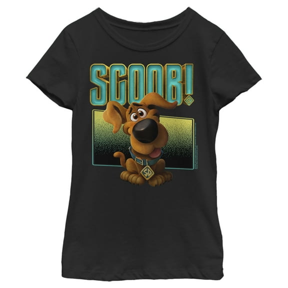 Girl's Scooby Doo Puppy Frame  Graphic Tee Black Small
