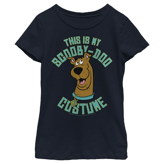 Girl's Scooby Doo This Is My Costume Graphic Tee Navy Blue Large