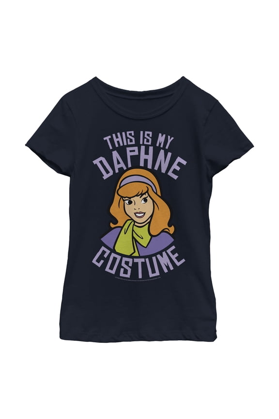 Girl's Scooby Doo This Is My Daphne Costume Graphic Tee Navy Blue Large