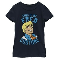 Girl's Scooby Doo This Is My Fred Costume  Graphic Tee Navy Blue X Small