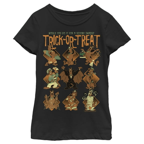 Girl's Scooby Doo Trick-Or-Treat  Graphic Tee Black X Large