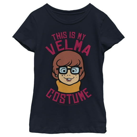 Girl's Scooby Doo Velma Costume  Graphic Tee Navy Blue X Small
