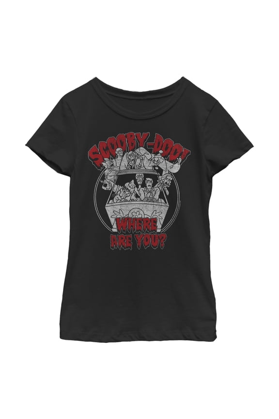 Girl's Scooby Doo Where Are You Gang Graphic Tee Black X Large