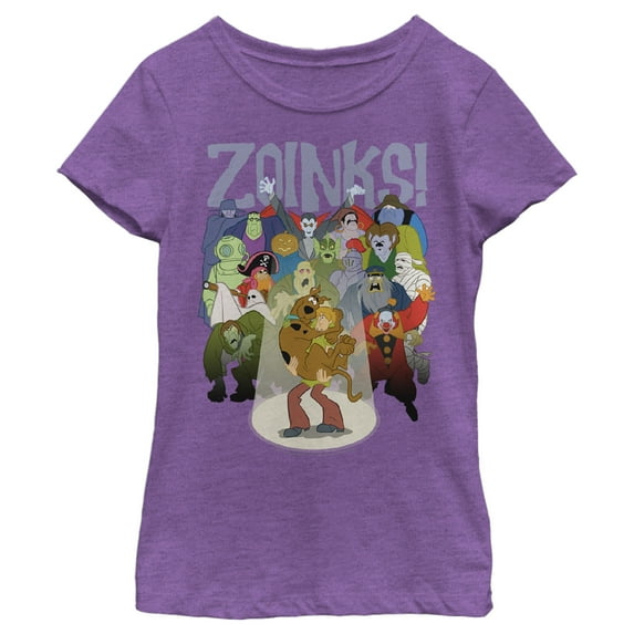 Girl's Scooby Doo Zoinks Monster Audience Graphic Tee Purple Berry X Large