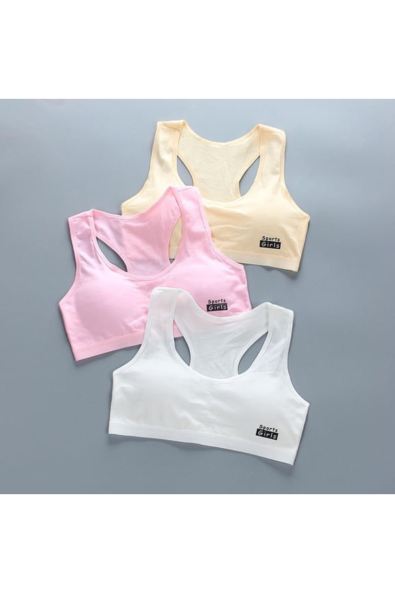 Girl's Seamless Cami Bra with Removable Padding - Value Pack 3