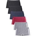thumbnail image 1 of Girl's Seamless Sports Boyshorts Panties Multipacks with Assorted Prints, M, 6-Pack, 1 of 4