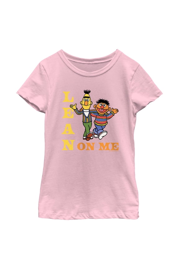 Girl's Sesame Street Bert and Ernie Lean On Me Graphic T-Shirt