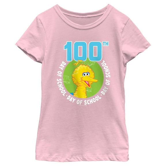 Girl's Sesame Street Big Bird 100th Day of School  Graphic T-Shirt