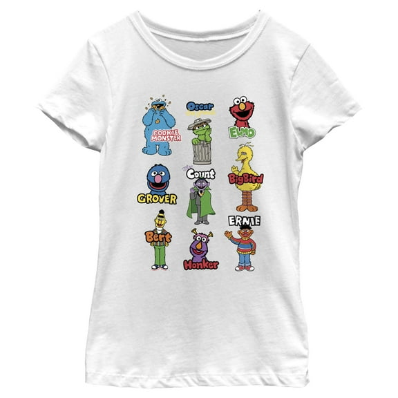 Girl's Sesame Street Character Introductions  Graphic T-Shirt