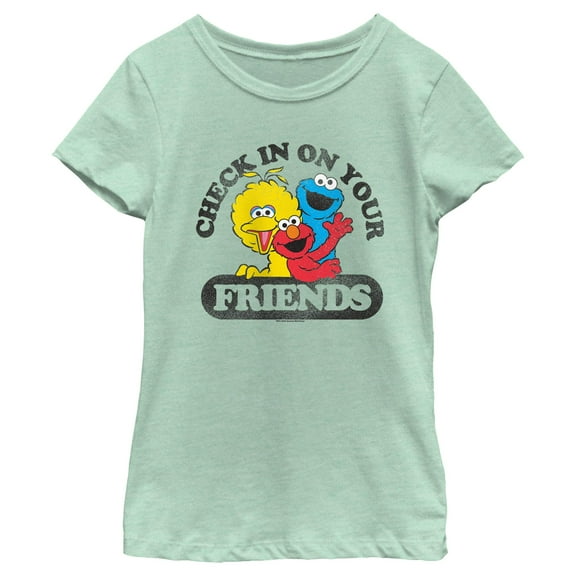 Girl's Sesame Street Checking In on Friends  Graphic T-Shirt