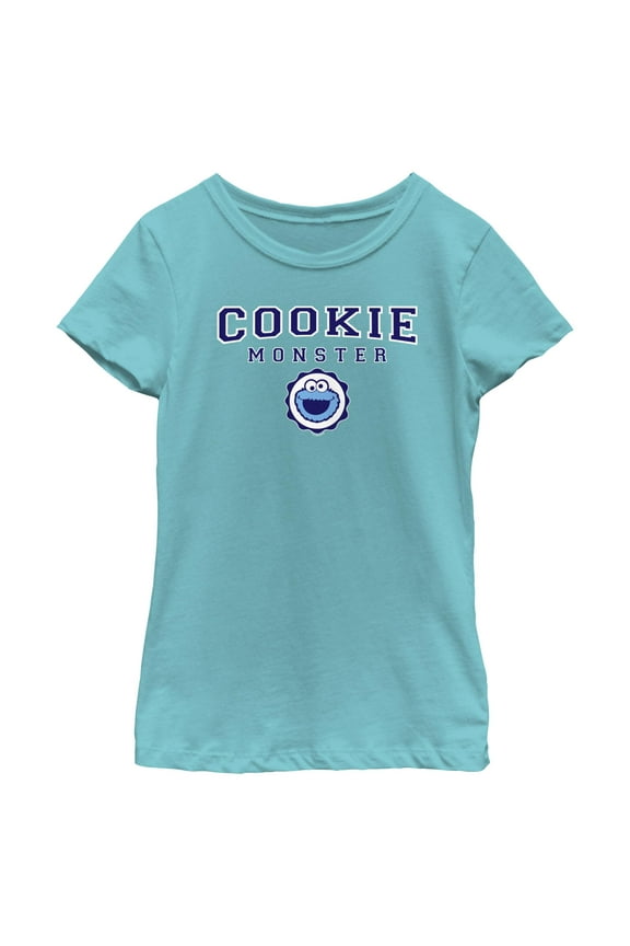 Girl's Sesame Street Cookie Monster Collegiate Graphic T-Shirt