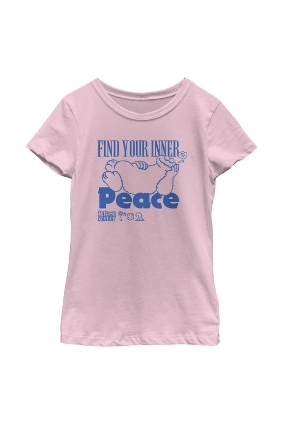 Girl's Sesame Street Cookie Monster Find Your Inner Peace  Graphic T-Shirt
