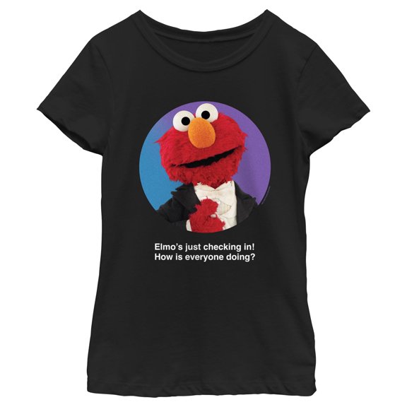 Girl's Sesame Street Elmo Tuxedo Checking In Graphic T-Shirt