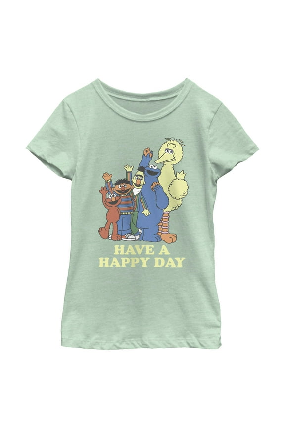 Girl's Sesame Street Have a Happy Day Graphic T-Shirt