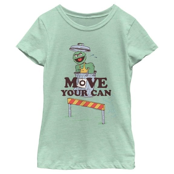 Girl's Sesame Street Oscar the Grouch Move Your Can Graphic T-Shirt