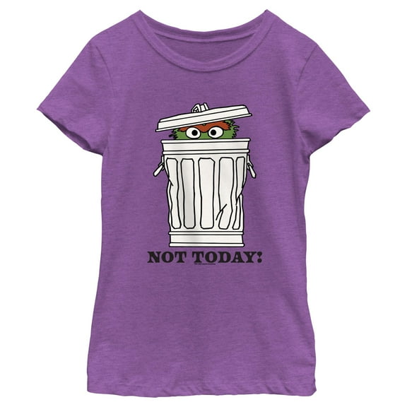 Girl's Sesame Street Oscar the Grouch Not Today Graphic T-Shirt
