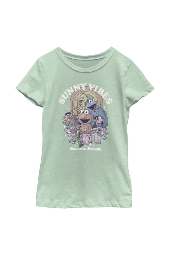 Girl's Sesame Street Sunny Vibes Group Graphic T-Shirt