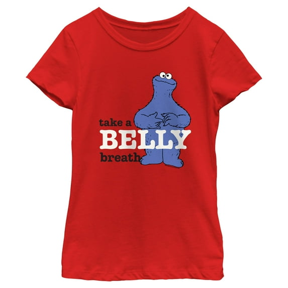 Girl's Sesame Street Take a Belly Breath Graphic T-Shirt