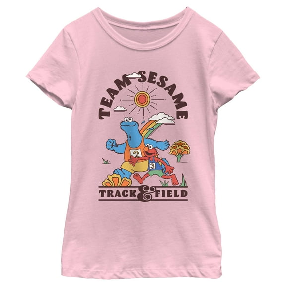 Girl's Sesame Street Team Cookie Monster and Elmo Graphic T-Shirt