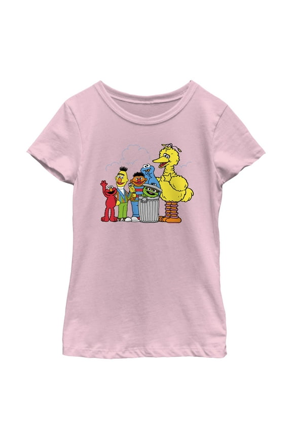 Girl's Sesame Street The Classics Group Portrait  Graphic T-Shirt