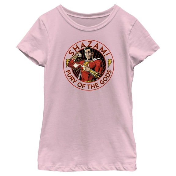 Girl's Shazam! Fury of the Gods Hero Circle  Graphic Tee Light Pink Medium