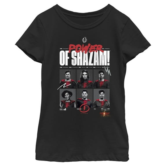 Girl's Shazam! Fury of the Gods Power of Shazam Graphic Tee Black Medium