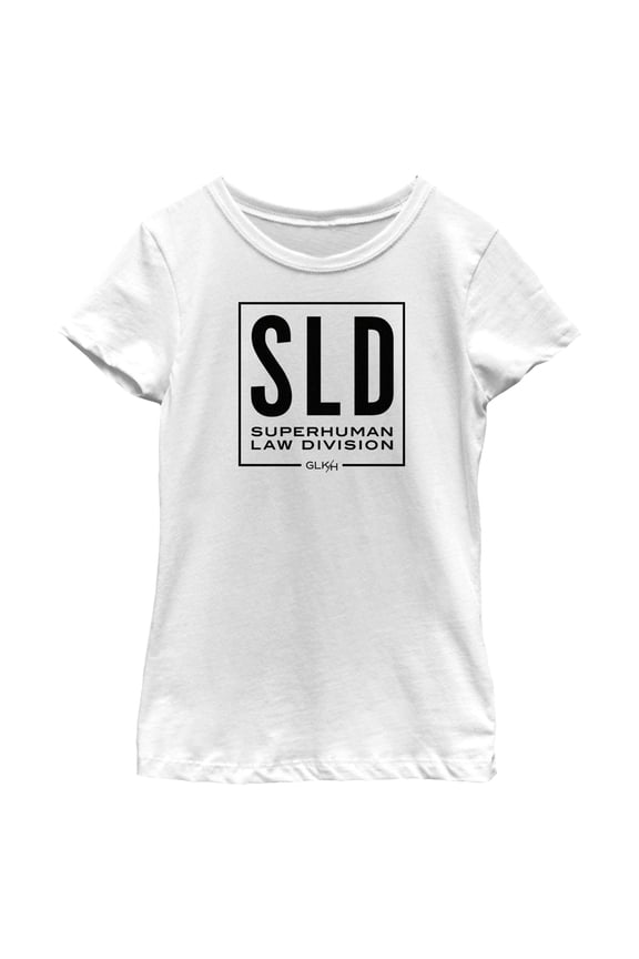 Girl's She-Hulk: Attorney at Law Black SLD Logo Graphic Tee White Large