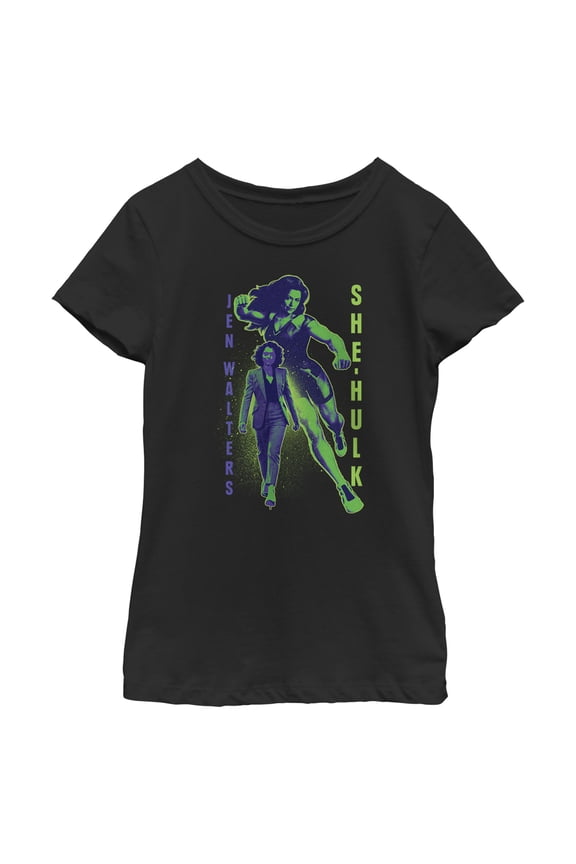 Girl's She-Hulk: Attorney at Law Brains and Muscles  Graphic Tee Black Large