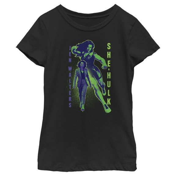 Girl's She-Hulk: Attorney at Law Brains and Muscles  Graphic Tee Black X Large