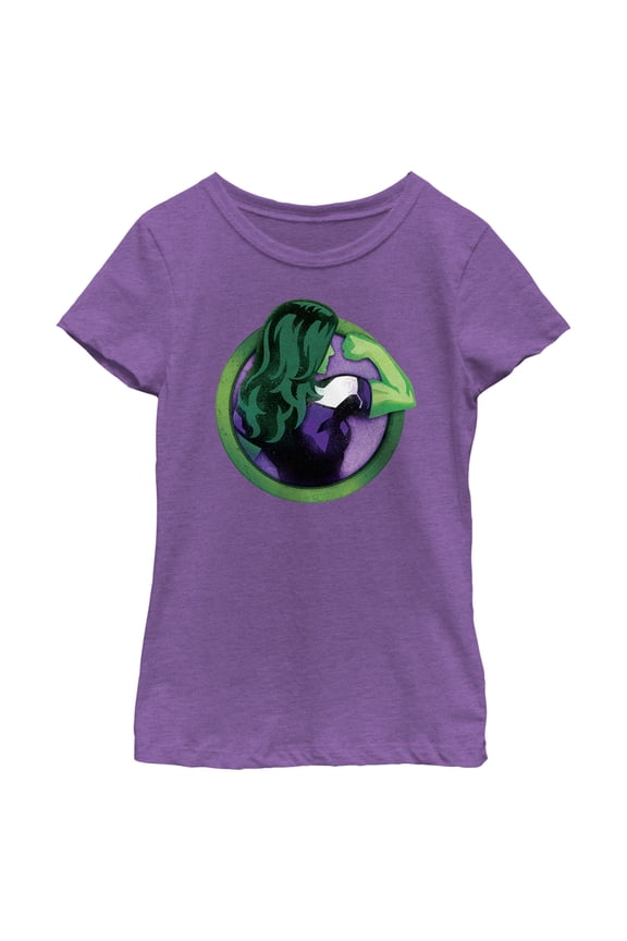 Girl's She-Hulk: Attorney at Law Flex Icon  Graphic Tee Purple Berry Medium