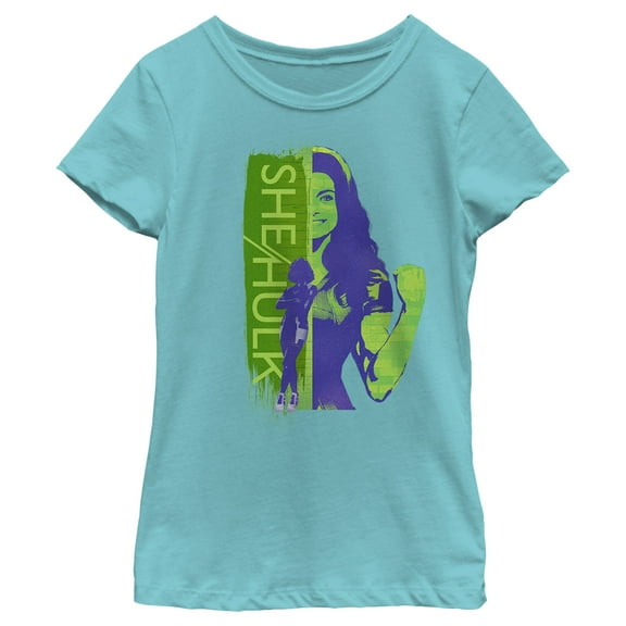 Girl's She-Hulk: Attorney at Law Proud To Be Hero Graphic Tee Tahiti Blue Large