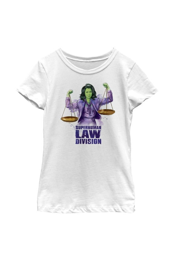 Girl's She-Hulk: Attorney at Law SLD Super Strong Lawyer Graphic Tee White Medium