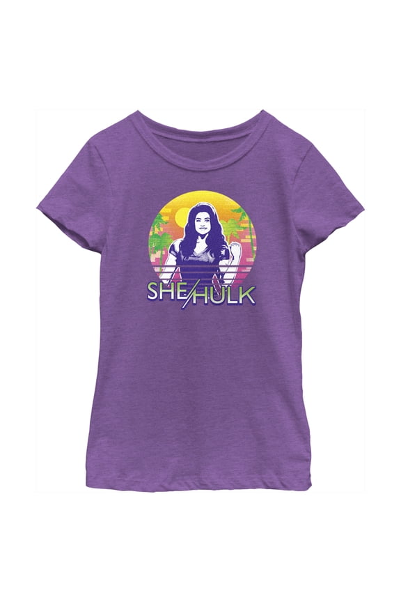 Girl's She-Hulk: Attorney at Law Sun & Muscles Graphic Tee Purple Berry X Large