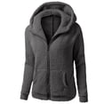 thumbnail image 1 of Girl's Sherpa Fleece Hoodie Casual Full Zip Solid Color Jacket Fall Winter Fuzzy Soft Slim Fit Outwear Coats with Pockets, 1 of 4