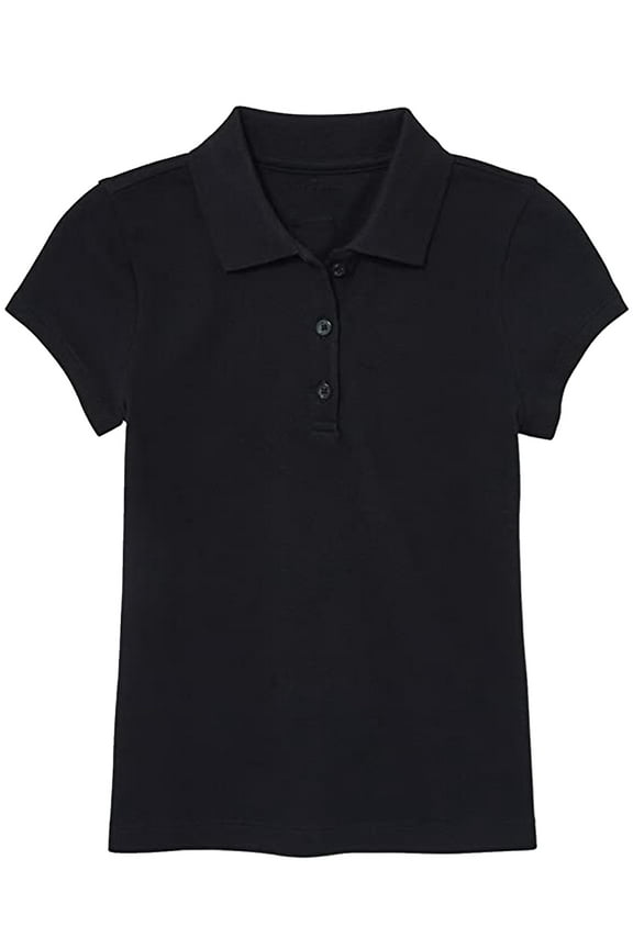 Girl's Short Sleeve Stretch Pique Polo Shirt (Sizes, S-2XL)