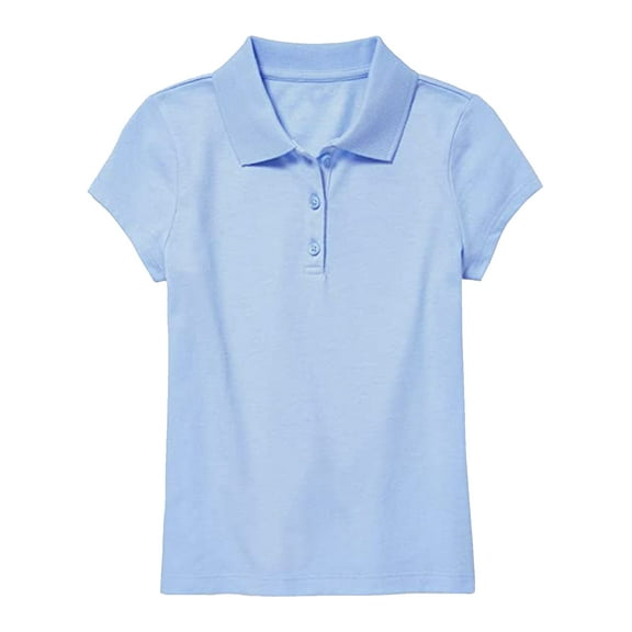 Girl's Short Sleeve Stretch Pique Polo Shirt (Sizes, S-2XL)