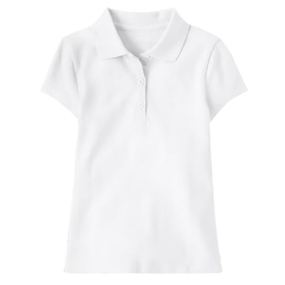 Girl's Short Sleeve Stretch Pique Polo Shirt (Sizes, S-2XL)