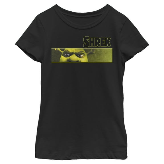 Girl's Shrek Banner Eye Focus Graphic Tee Black X Small